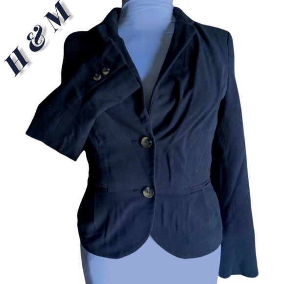 H&M Jackets & Blazers - H&M Black Soft Blazer Jacket with Tulip Hem